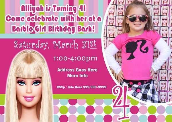 86 Free Birthday Invitation Barbie Template Now by Birthday Invitation Barbie Template