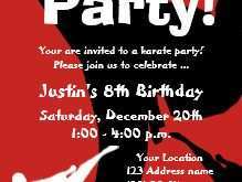 87 Customize Karate Party Invitation Template Now for Karate Party Invitation Template