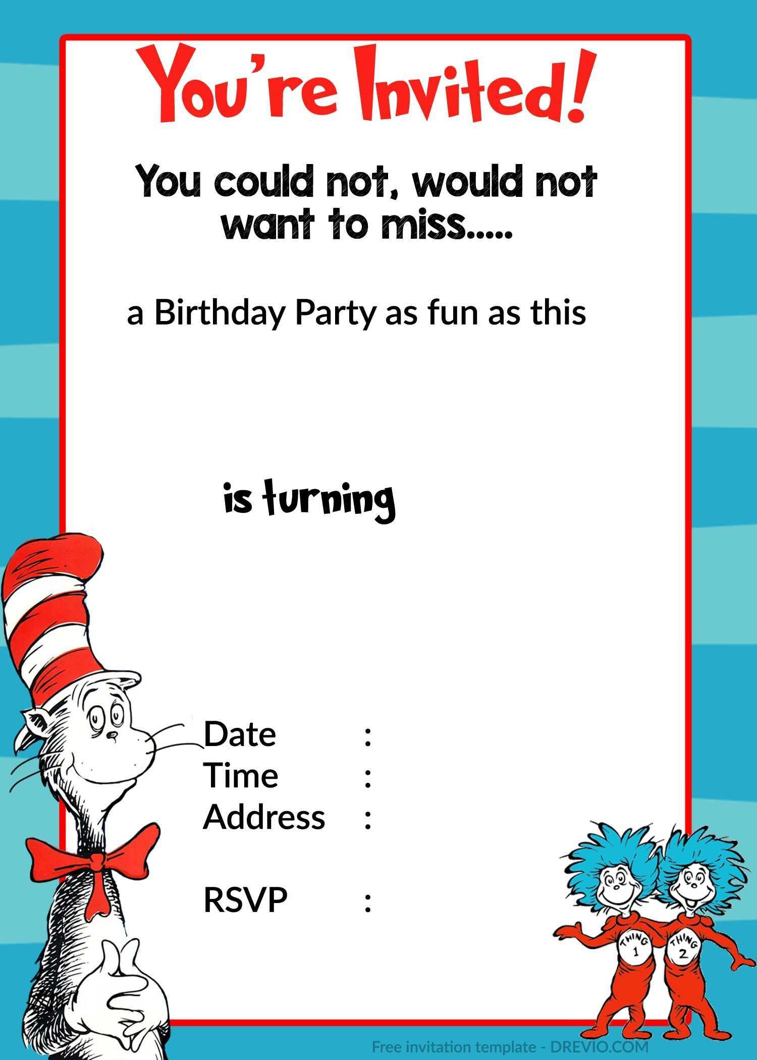 87 Free Dr Seuss Birthday Invitation Template for Ms Word with Dr Seuss Birthday Invitation Template