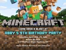 88 Blank Minecraft Birthday Invitation Template in Word with Minecraft Birthday Invitation Template