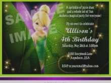 88 Creative Tinkerbell Birthday Invitation Template for Ms Word by Tinkerbell Birthday Invitation Template