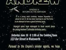 Birthday Invitation Template Star Wars