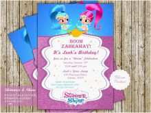 88 Format Shimmer And Shine Birthday Invitation Template Maker with Shimmer And Shine Birthday Invitation Template