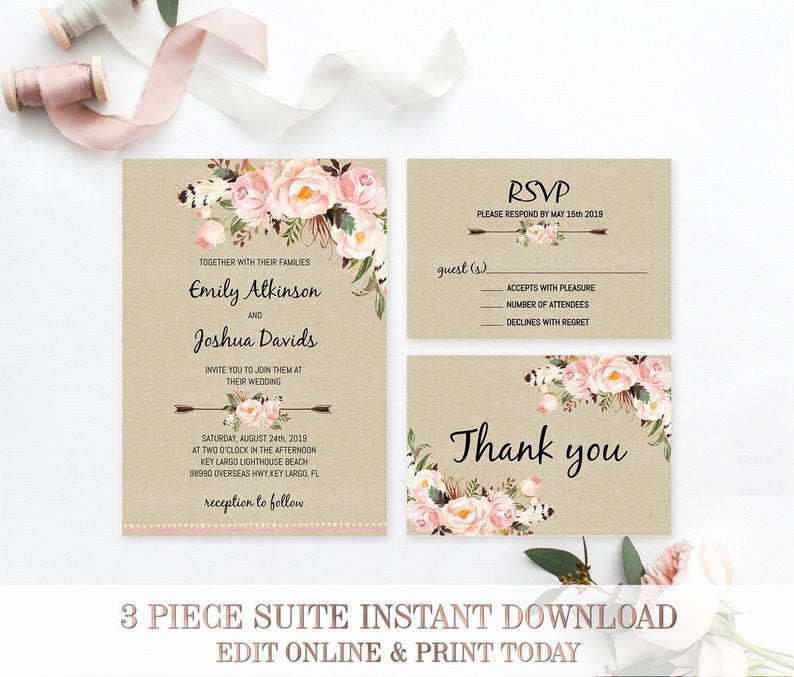 88 Online Blush Pink Wedding Invitation Template Formating for Blush Pink Wedding Invitation Template