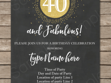 89 Format 40 Year Birthday Invitation Template for Ms Word for 40 Year Birthday Invitation Template