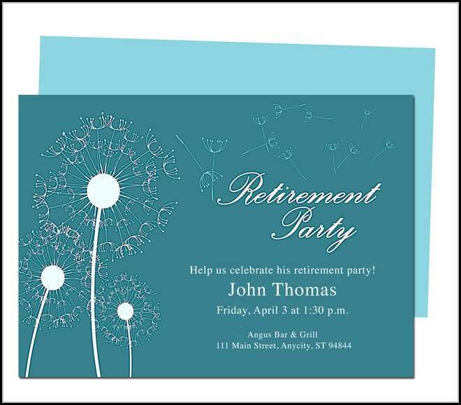 89 Free Retirement Party Invitation Template Ms Word With Stunning Design For Retirement Party Invitation Template Ms Word Cards Design Templates