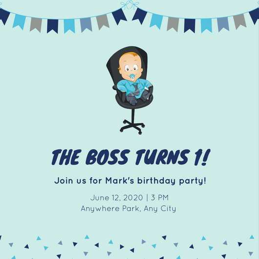89 How To Create Boss Baby Birthday Invitation Template With Stunning Design by Boss Baby Birthday Invitation Template