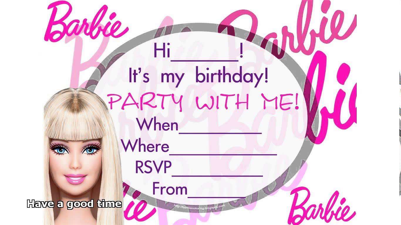 90 Best Birthday Invitation Barbie Template With Stunning Design by Birthday Invitation Barbie Template