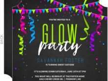 90 Format Neon Party Invitation Template in Photoshop for Neon Party Invitation Template