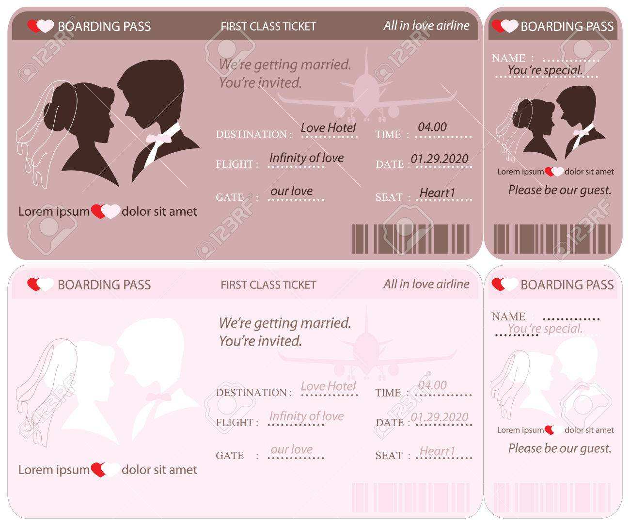 90 Printable Airline Ticket Wedding Invitation Template Free With Stunning Design by Airline Ticket Wedding Invitation Template Free