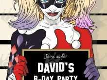 91 Adding Harley Quinn Birthday Invitation Template in Photoshop by Harley Quinn Birthday Invitation Template