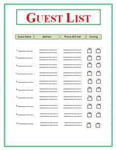 91 Customize Party Invitation List Template Now by Party Invitation List Template