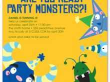 91 Format Monster Birthday Invitation Template Layouts by Monster Birthday Invitation Template