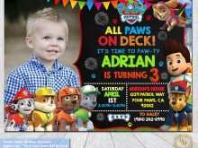 91 Report Paw Patrol Party Invitation Template Photo for Paw Patrol Party Invitation Template