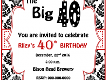 91 Visiting 40 Year Birthday Invitation Template Now for 40 Year Birthday Invitation Template