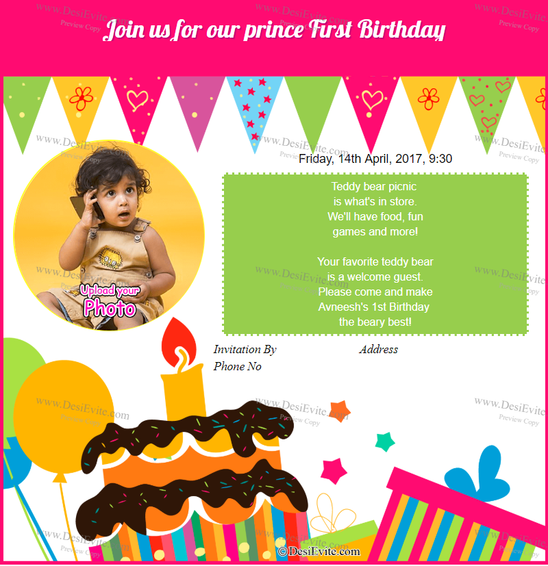 Indian Birthday Invitation Card Template - Cards Design Templates