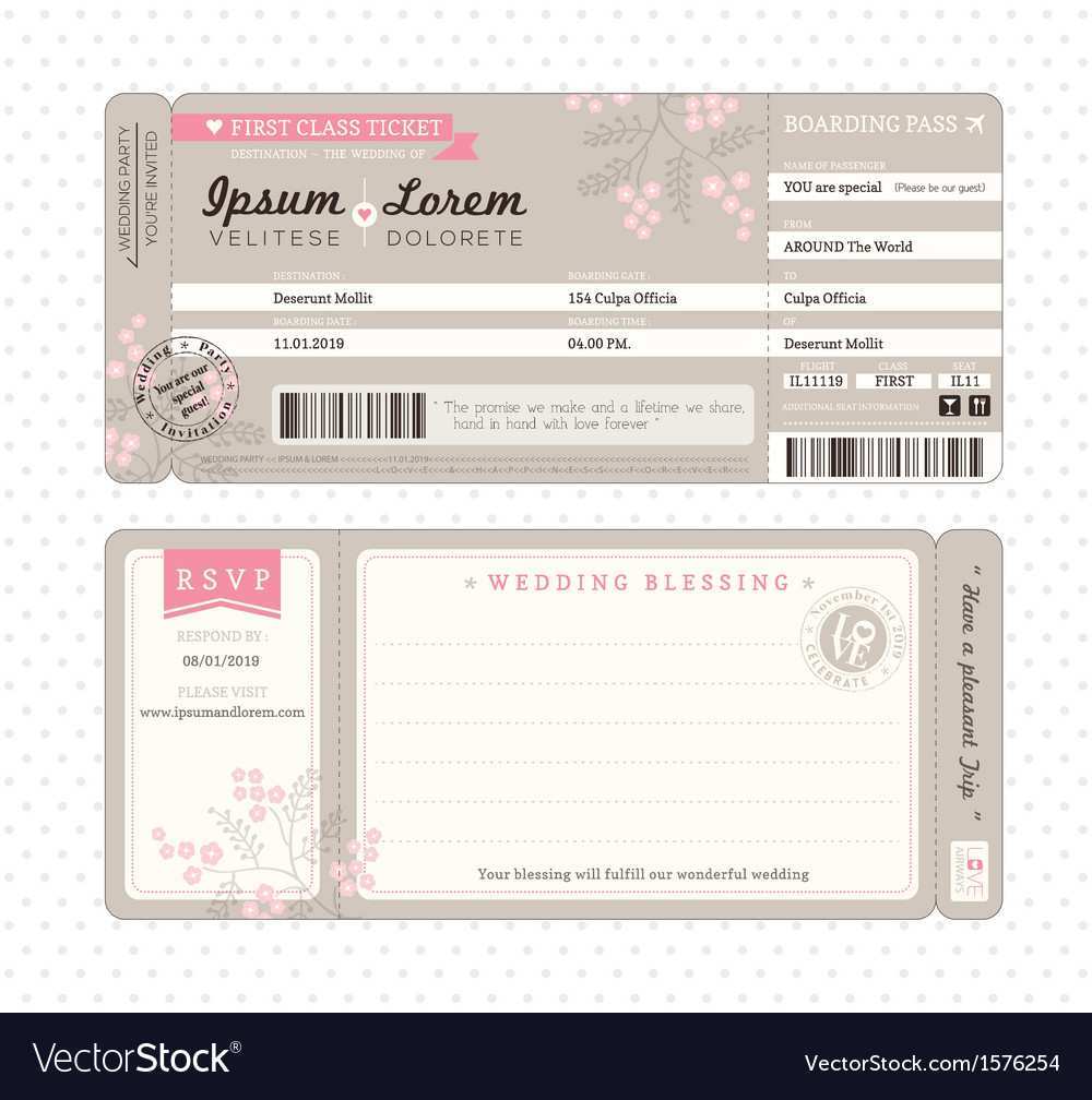 92 Printable Wedding Invitation Ticket Template Vector Free Download Layouts with Wedding Invitation Ticket Template Vector Free Download