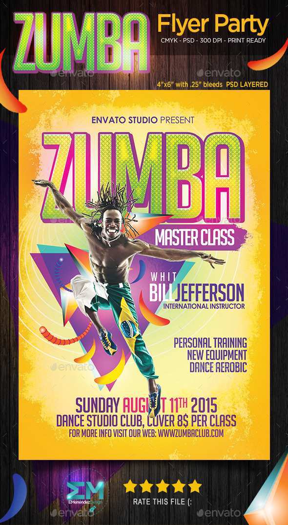 93 Creating Zumba Party Invitation Template for Ms Word with Zumba
