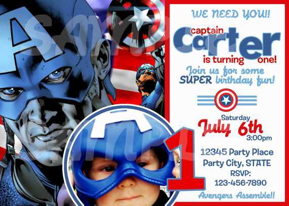 93 Creative Captain America Birthday Invitation Template Photo By Captain America Birthday Invitation Template Cards Design Templates