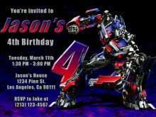 93 Printable Transformers Birthday Invitation Template Maker for Transformers Birthday Invitation Template