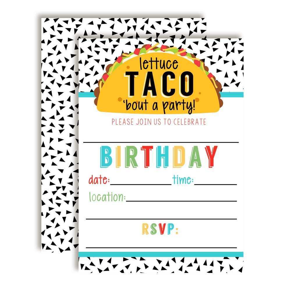 Taco Party Invitation Template Free Printable Templates