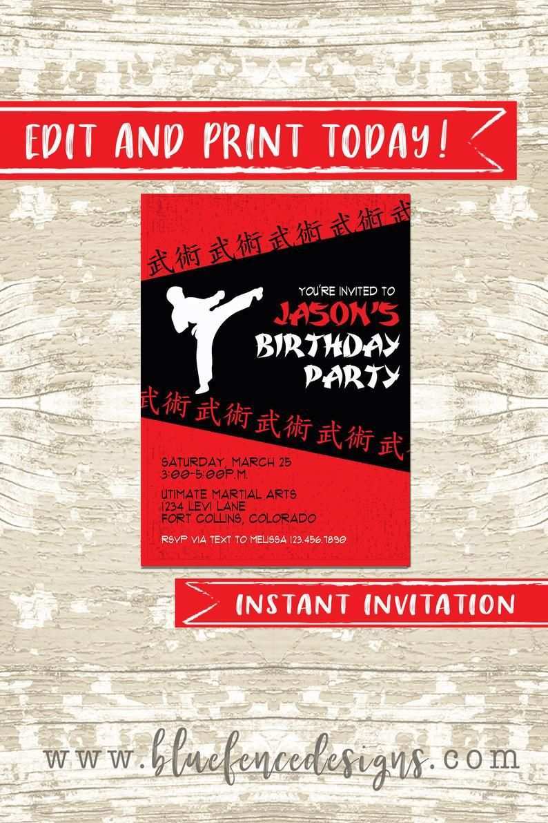 Karate Party Invitation Template - Cards Design Templates