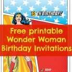 94 Printable Wonder Woman Party Invitation Template Maker with Wonder Woman Party Invitation Template