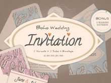 94 Visiting Boho Wedding Invitation Template Maker for Boho Wedding Invitation Template