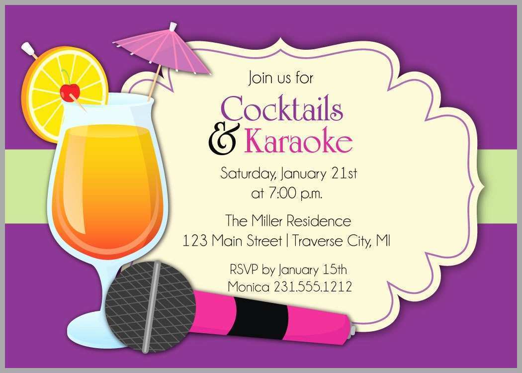 Karaoke Party Invitation Template Cards Design Templates