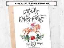 95 Printable Kentucky Derby Party Invitation Template Formating with Kentucky Derby Party Invitation Template