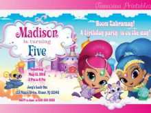 95 Printable Shimmer And Shine Birthday Invitation Template for Ms Word with Shimmer And Shine Birthday Invitation Template
