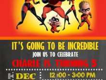 96 Customize Incredibles Birthday Invitation Template For Free for Incredibles Birthday Invitation Template