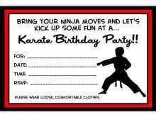 96 Report Karate Birthday Party Invitation Template Free in Word by Karate Birthday Party Invitation Template Free