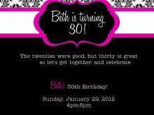 97 Online Invitation Card 30Th Birthday Example for Ms Word by Invitation Card 30Th Birthday Example