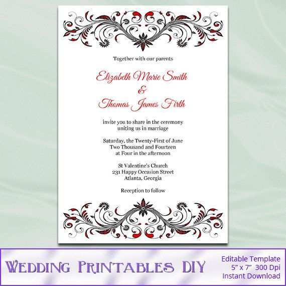 98 The Best Wedding Invitation Template Red Now for Wedding Invitation Template Red