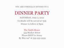 Dinner Invitation Email Example
