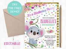 99 Blank Koala Birthday Invitation Template Layouts for Koala Birthday Invitation Template
