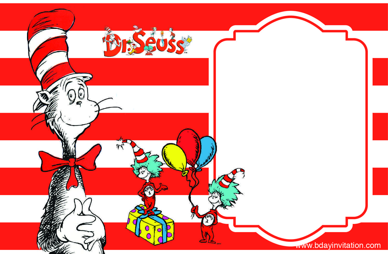 25 Online Dr Seuss Birthday Invitation Template Layouts by Dr Within Dr Seuss Birthday Card Template