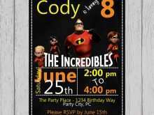 99 Printable Incredibles Birthday Invitation Template With Stunning Design for Incredibles Birthday Invitation Template